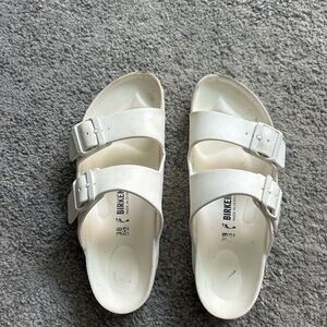Birkenstock White Sandals with Contoured Footbed